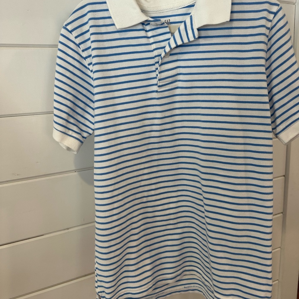 GAP Kids Polo with Blue and White Stripes